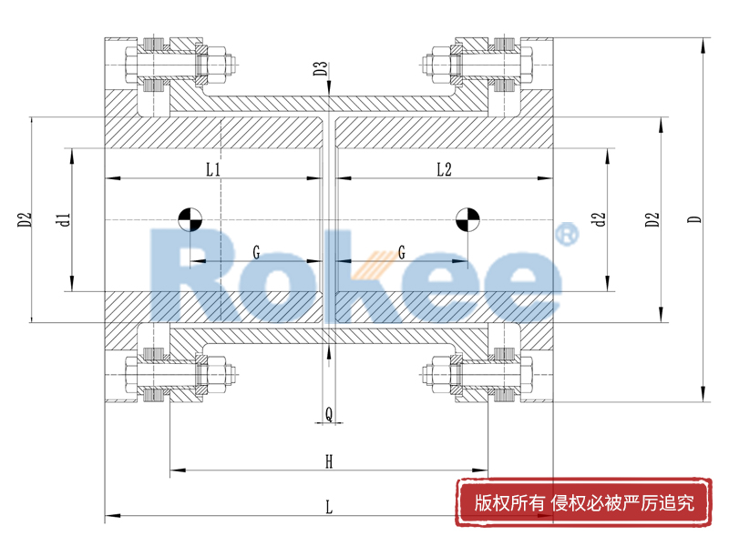 RLARD膜片聯(lián)軸器,RLARD雙軸套反裝膜片聯(lián)軸器