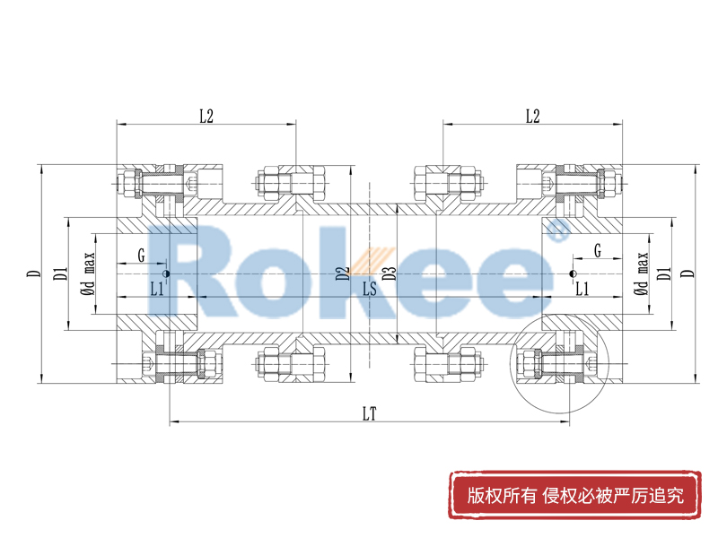 RLHD膜片聯(lián)軸器,RLHD系列高速膜片聯(lián)軸器