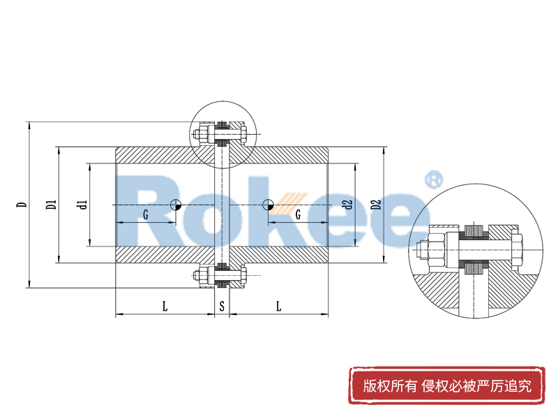 RLM標(biāo)準(zhǔn)單節(jié)小型膜片聯(lián)軸器